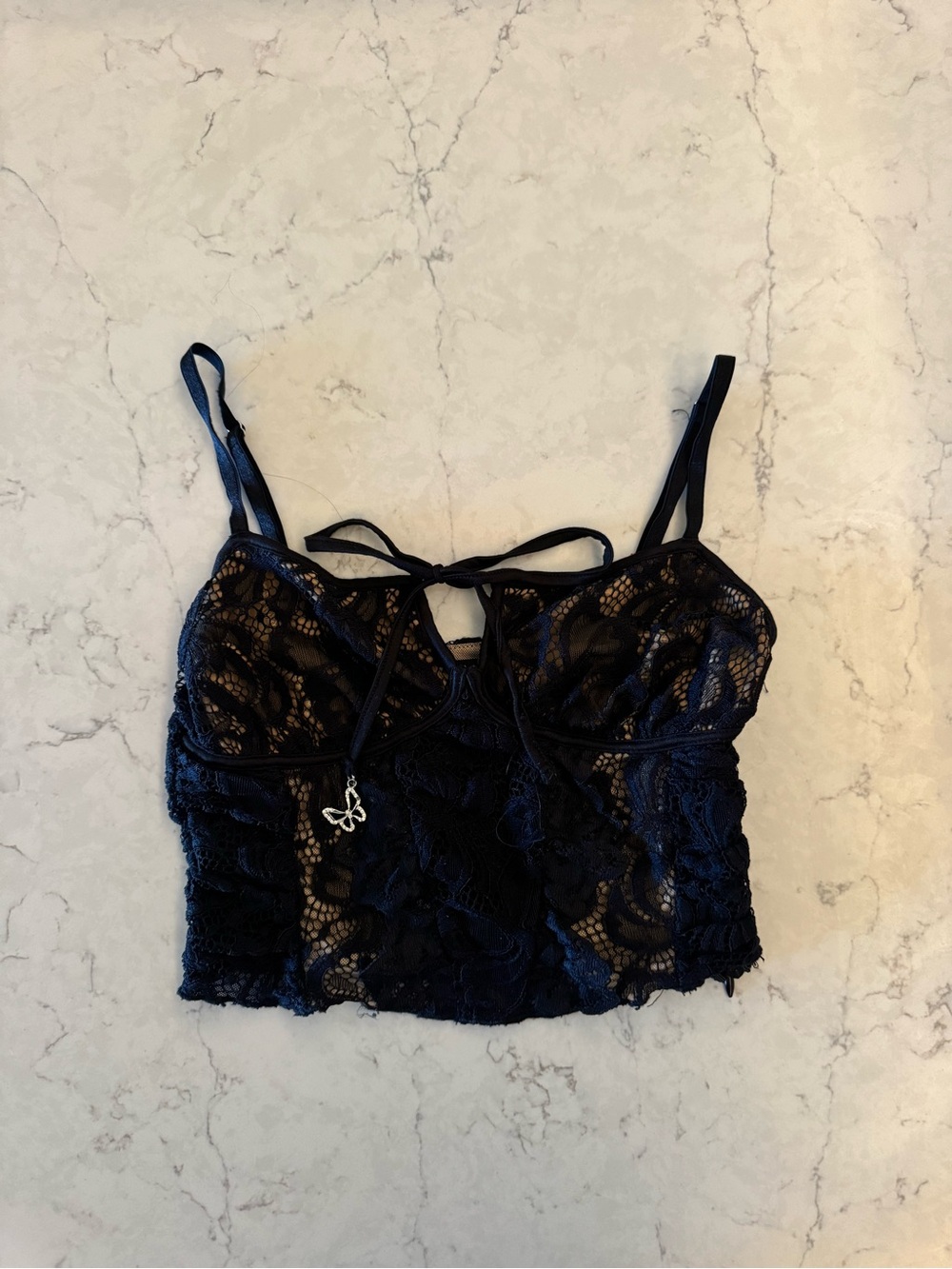 Tigermist Black Lace Crop Top